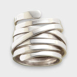 Şule | Vintage Kalın Katmanlı Gümüş Yüzük