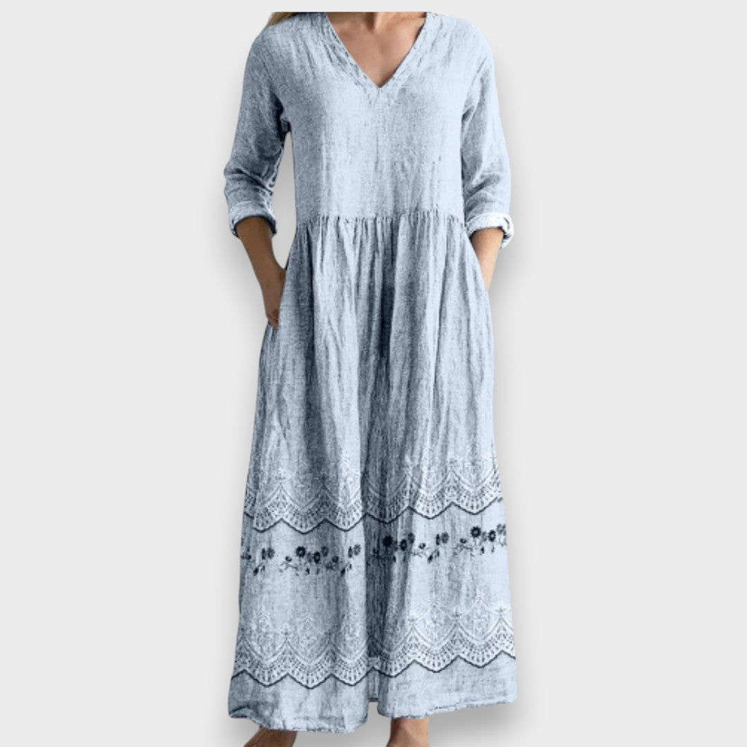 Zerrin™ | Vintage Çiçekli Maxi Elbise