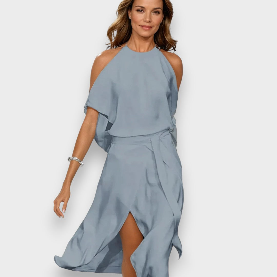 Aytül | Modern omuz dekolteli elbise