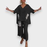 Figen | Yazlık V Yaka İkili Takım