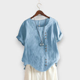 Afet | Klassiek Dames T-shirt met Ronde Hals