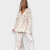 Didem | Estetik Kalp Desenli Pijama Takımı