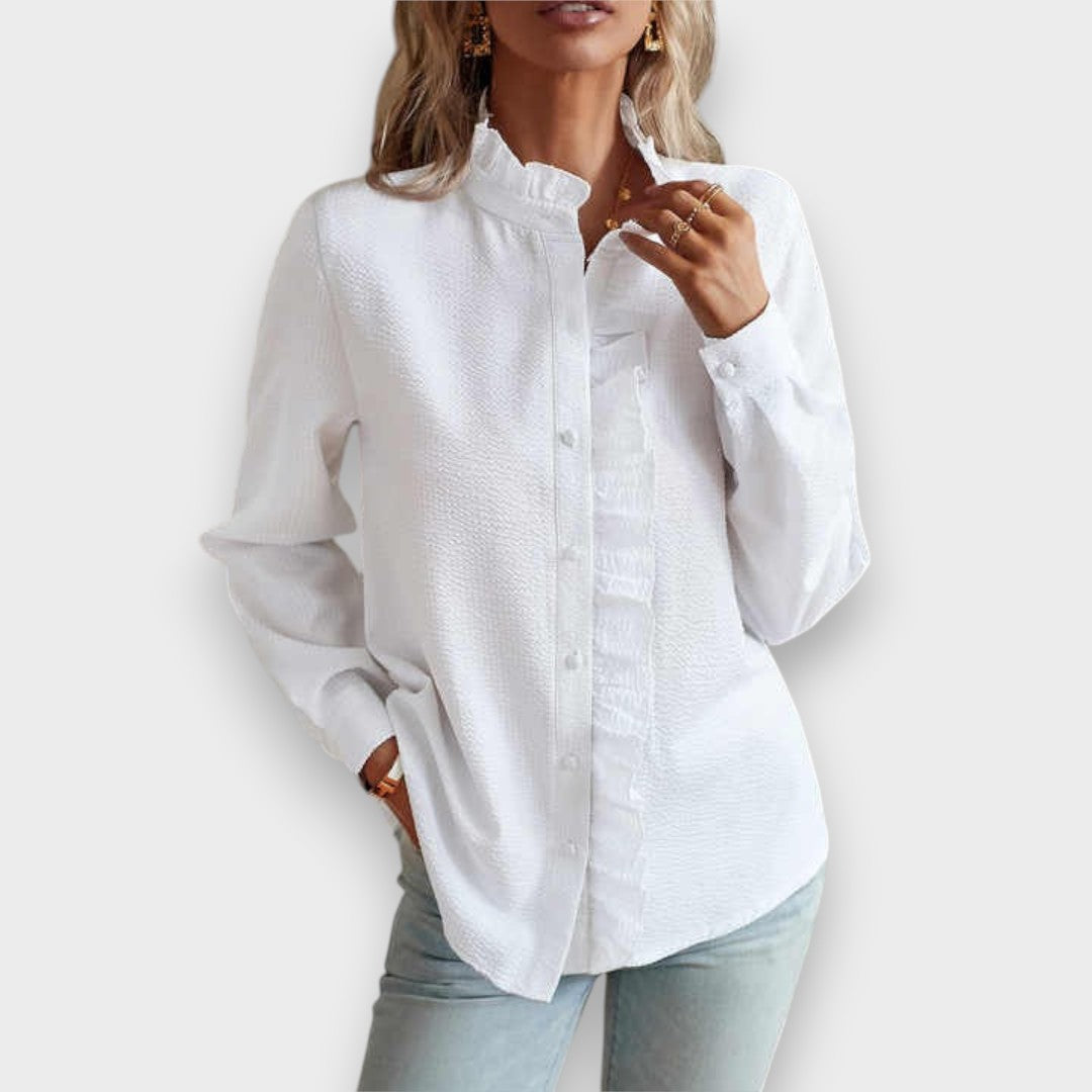 Afife | Fırfır Detaylı Bol Kesim Gömlek