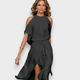 Aytül | Modern omuz dekolteli elbise