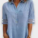 Aydan | Yan Cepli Denim Mini Elbise