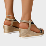 Gökçe |Zarif ortopedik kadın slip-on dolgu topuklu sandaletler