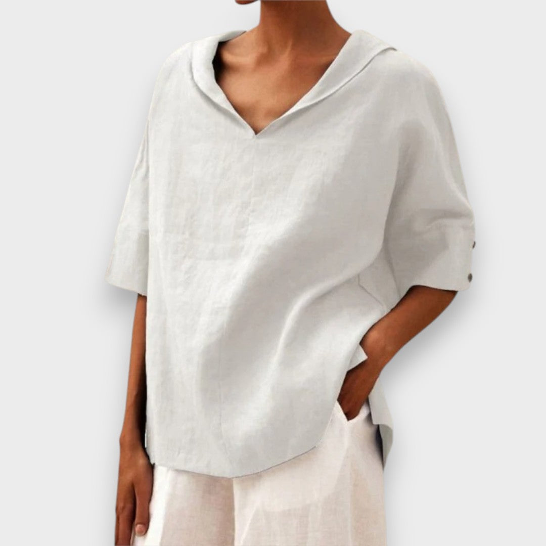 Ayla | V yaka günlük gömlek