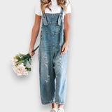 Birce™ | Eskitilmiş Kot Tulum