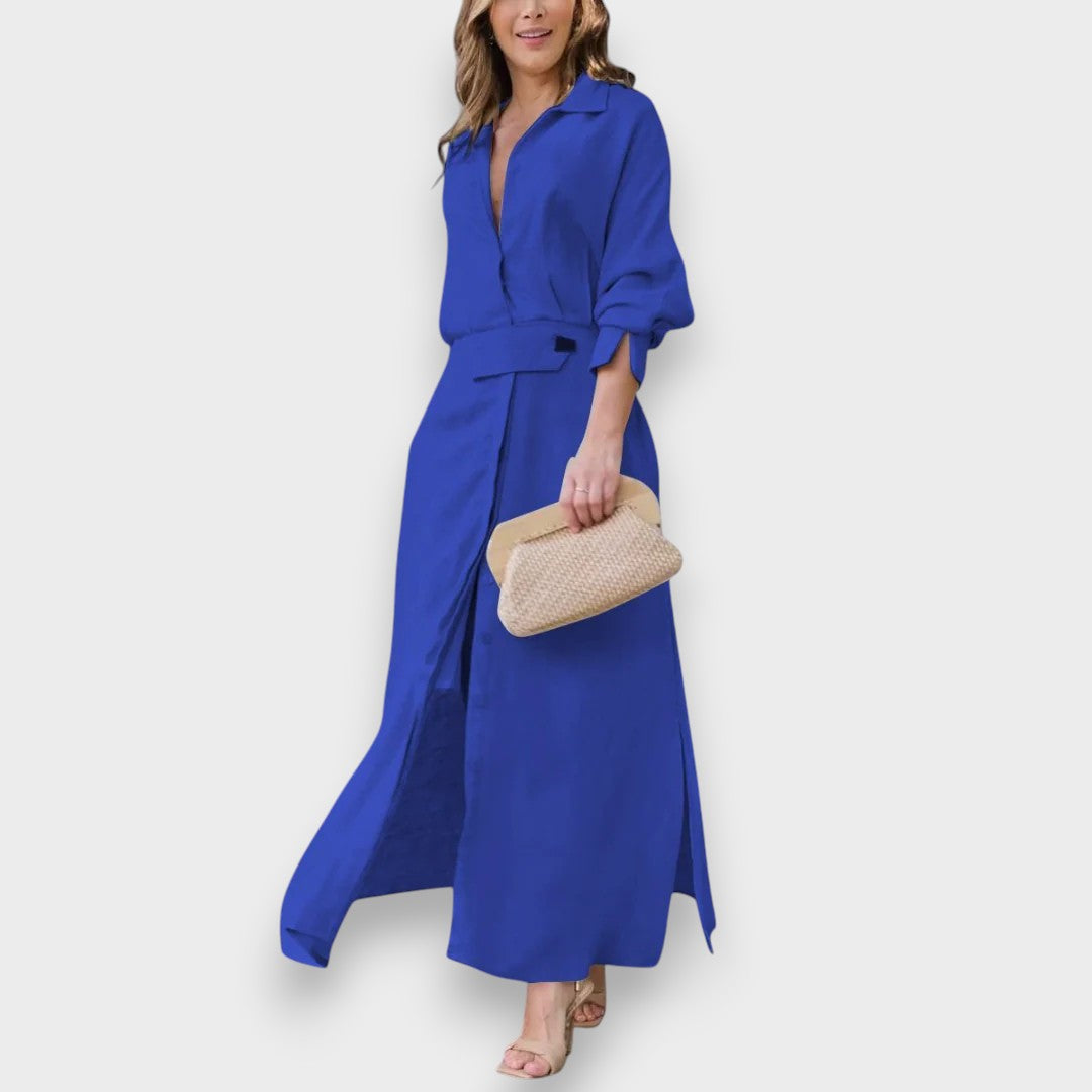 Nigar™ | V-Yaka Zarif Maxi Elbise