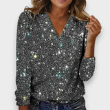 Dilan | V Yaka Elmas Desenli Bluz