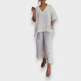 Figen | Yazlık V Yaka İkili Takım