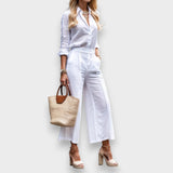 Gaye | Pembe Kapri & Keten Gömlek Takımı