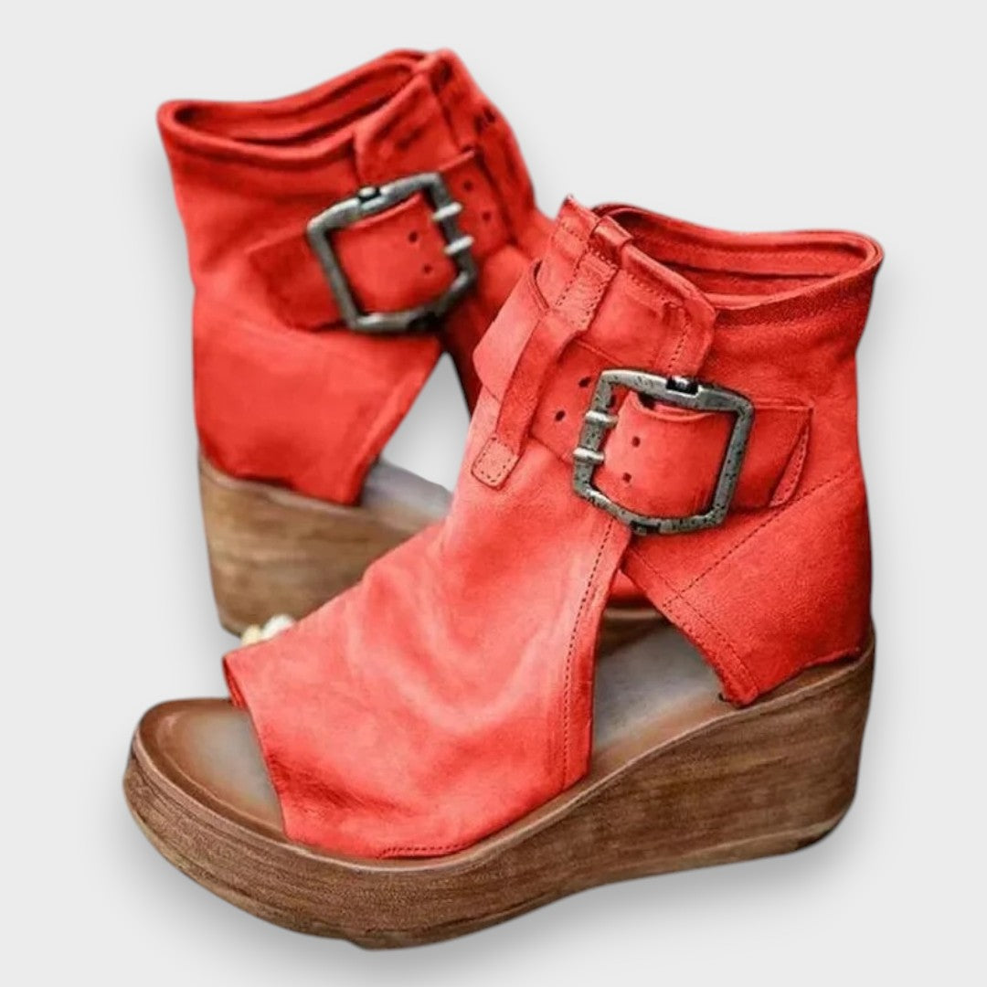 Yaren | Vintage Görünümlü Dolgu Topuk Sandaletler