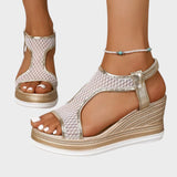 Gökçe |Zarif ortopedik kadın slip-on dolgu topuklu sandaletler