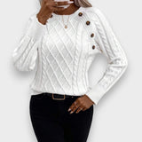 Aysel Su | Düğme Detaylı Örgü Kazak