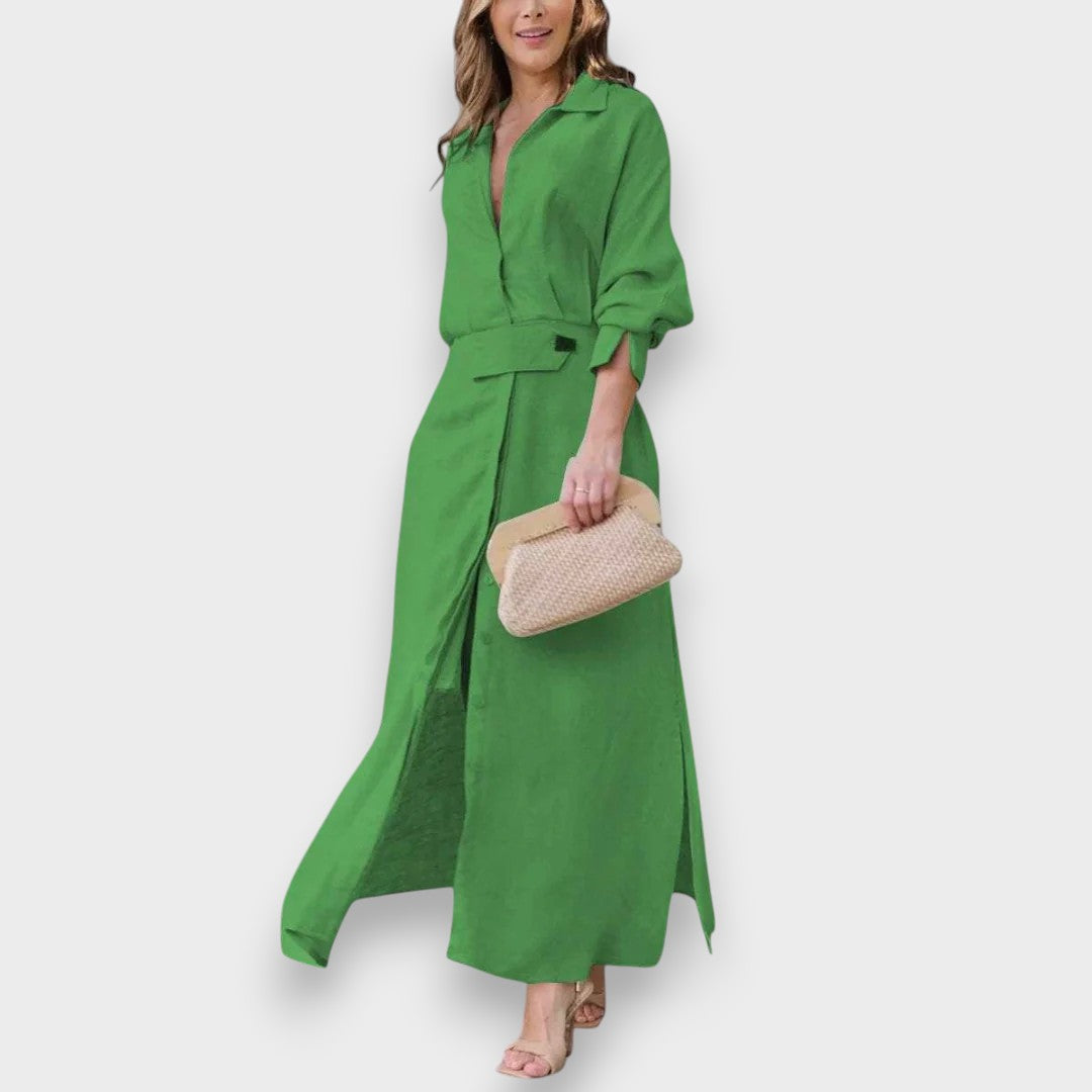 Nigar™ | V-Yaka Zarif Maxi Elbise