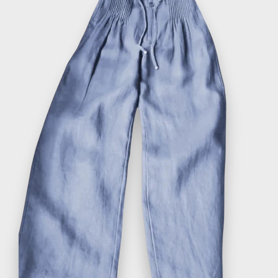 Azra | Pamuk ve keten karışımlı bol paça pantolon