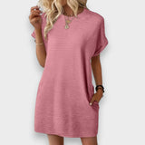 Arminé | Rahat Minimalist Yuvarlak Yaka Yazlık Elbise