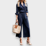 Gaye | Pembe Kapri & Keten Gömlek Takımı