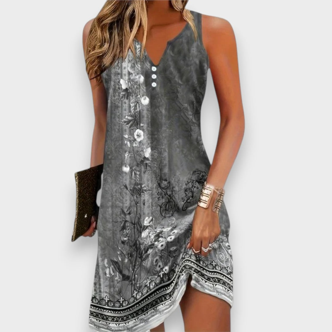 Aynaz | Kadın Kolsuz Rahat Mini Elbise