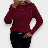 Aysel Su | Düğme Detaylı Örgü Kazak