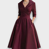 Beril | Saten Midi Elbise