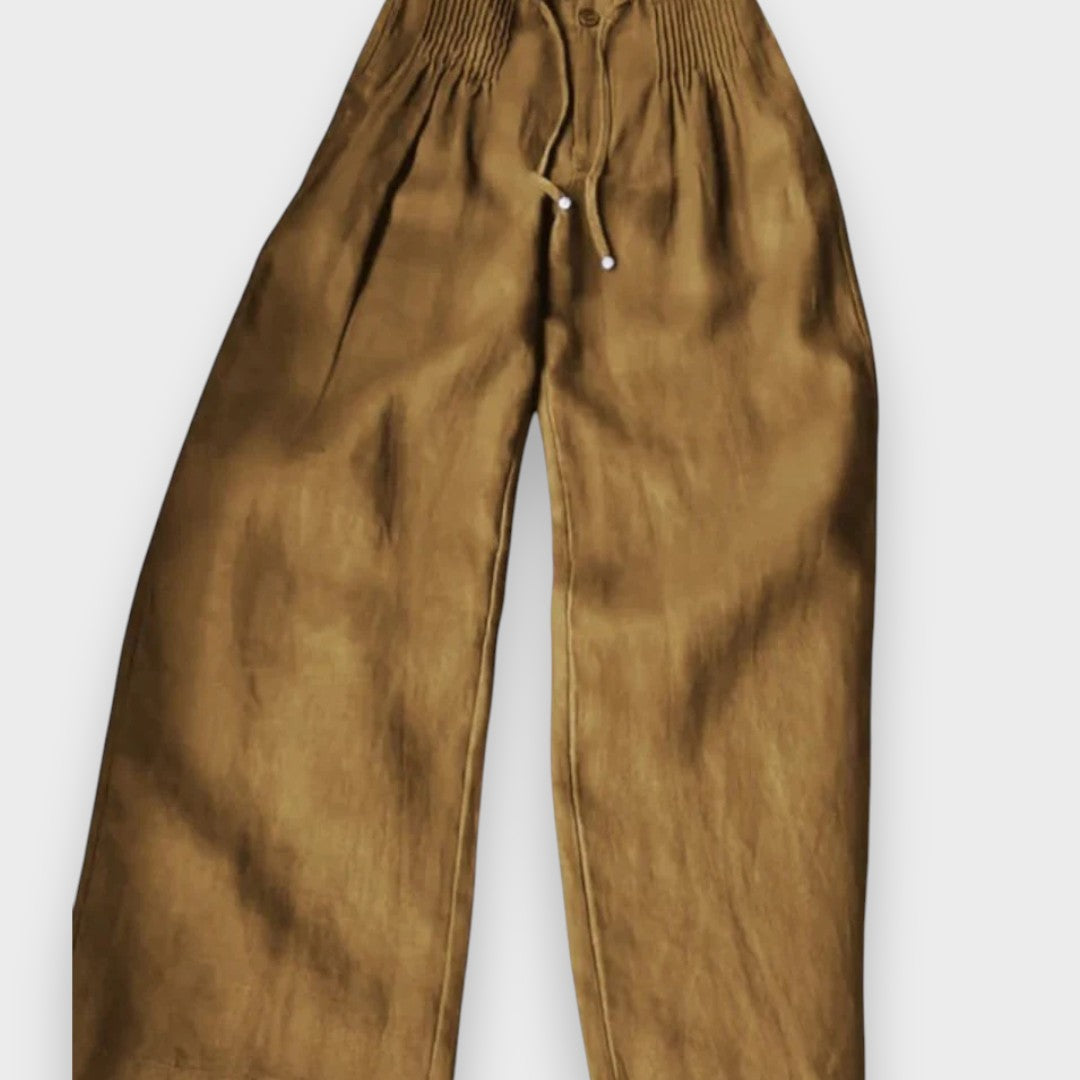 Azra | Pamuk ve keten karışımlı bol paça pantolon