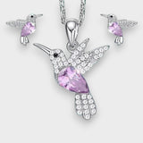 Arzu Melis | Mavi-yeşil kolibri kolye, kısa zincir, şık hediye.