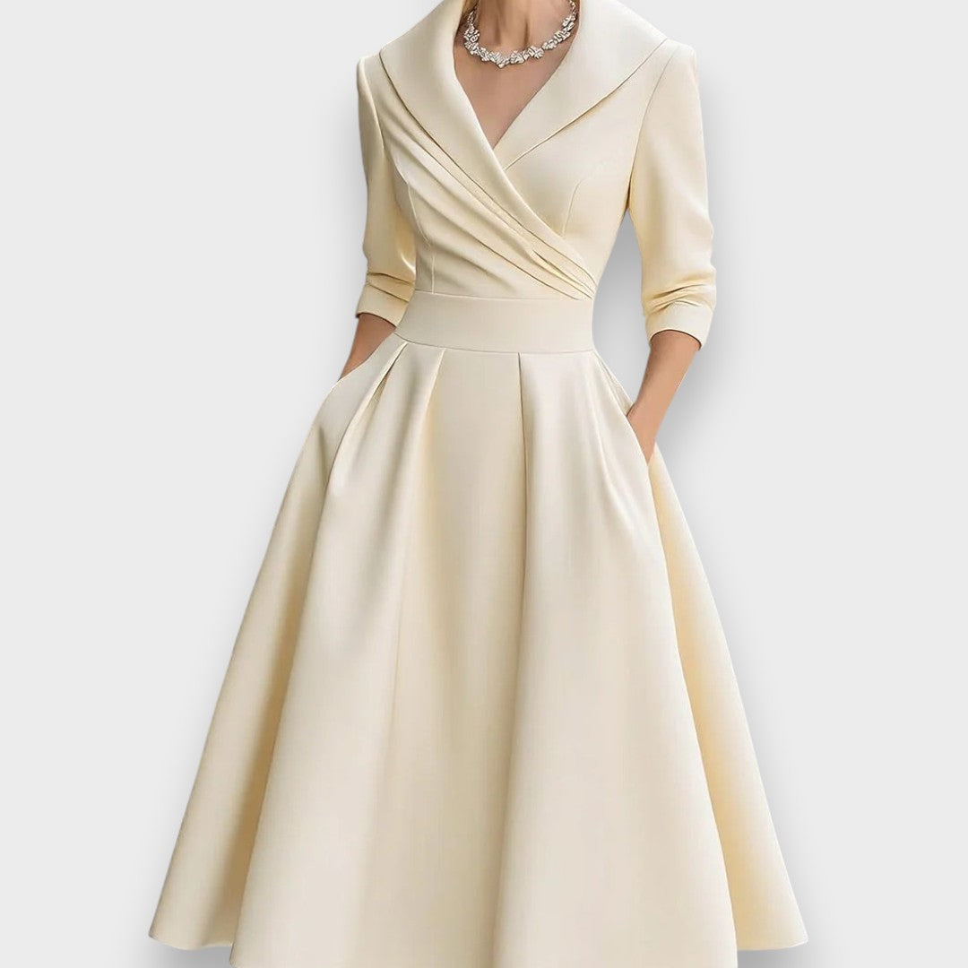 Beril | Saten Midi Elbise