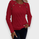 Aysel Su | Düğme Detaylı Örgü Kazak