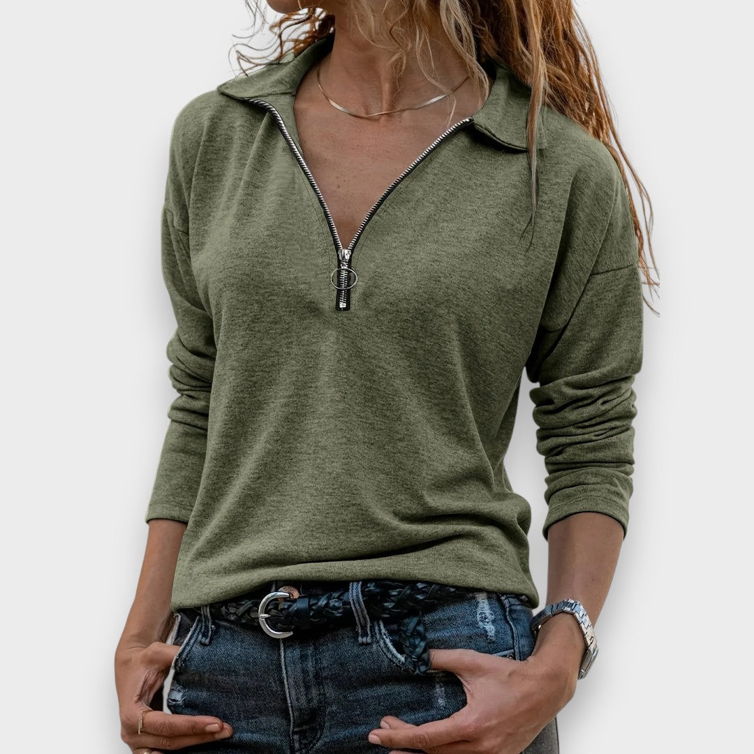 Feride | Fermuar Detaylı Bluz