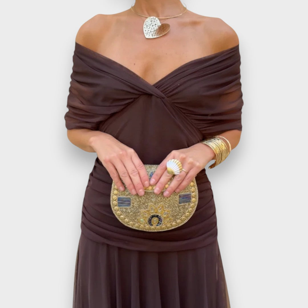 Ayşina | Zarif Uzun Çiçekli Elbise