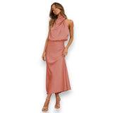 Yasemin | Şık açık omuzlu midi elbise