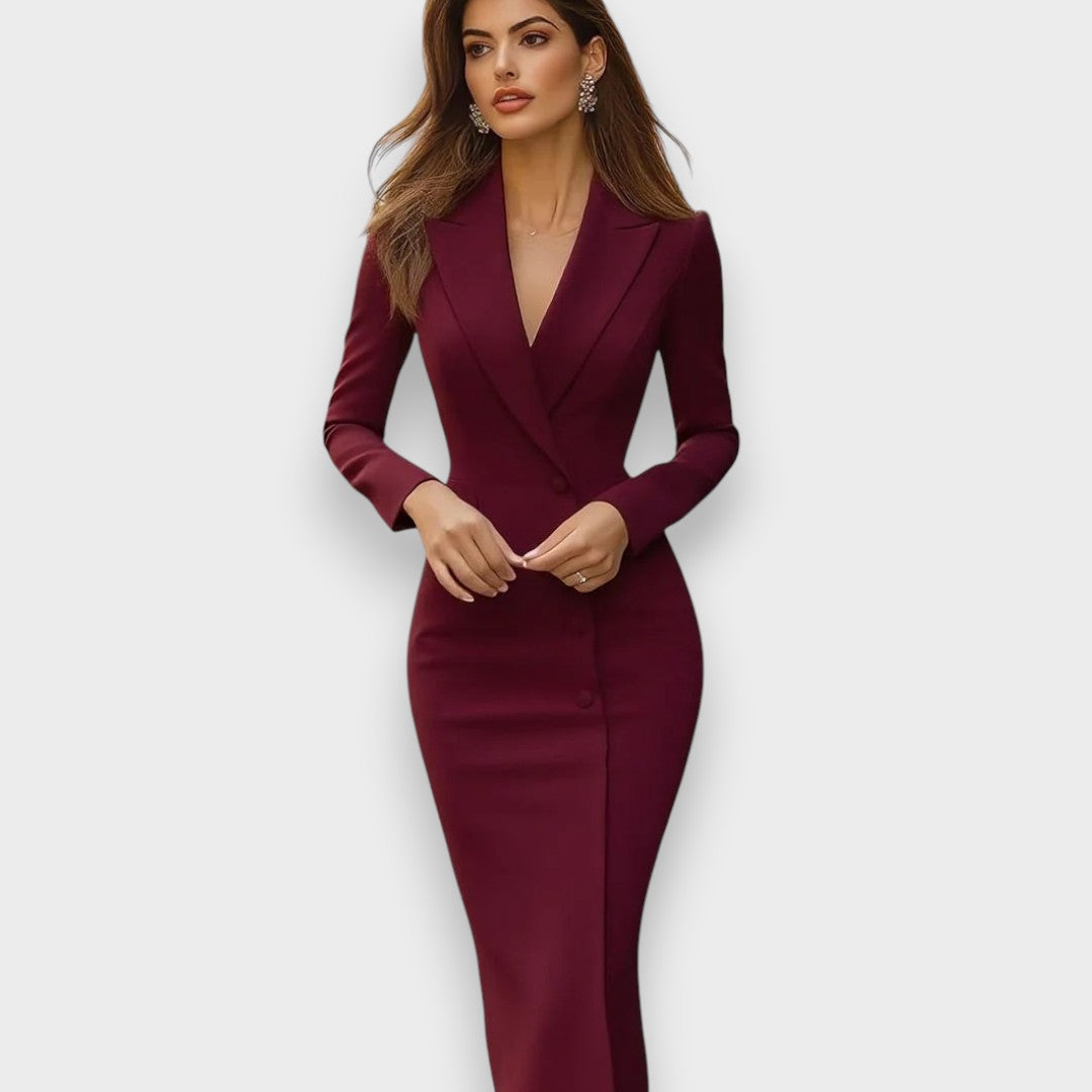 İncilay | Şık Vücuda Oturan Midi Elbise