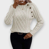 Aysel Su | Düğme Detaylı Örgü Kazak