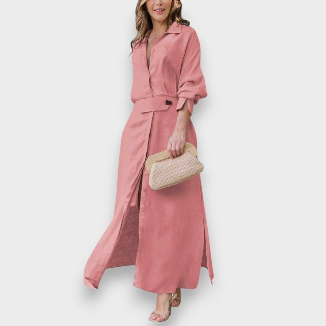 Nigar™ | V-Yaka Zarif Maxi Elbise