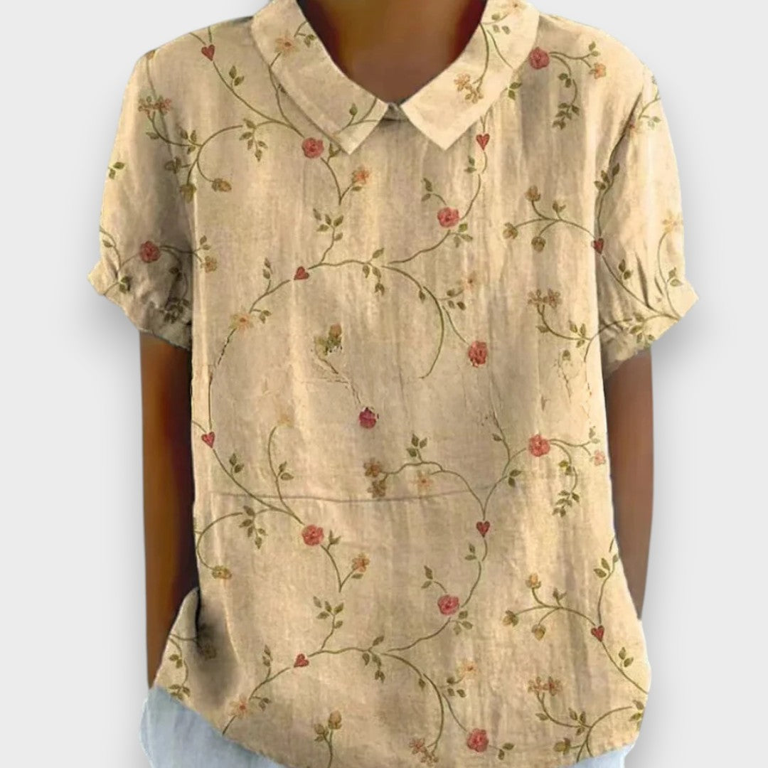Aydilge | Kadın vintage çiçek desenli bluz