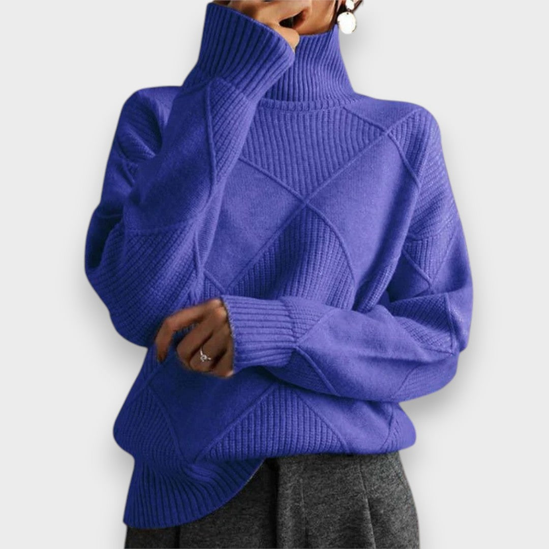 Alara | Dokulu Balıkçı Yaka Triko Kazak