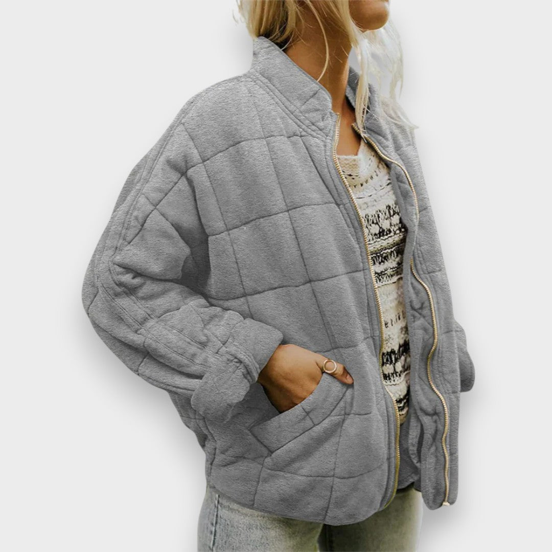 Rukiye™ | Şık Oversize Görünümlü Astarlı Ceket