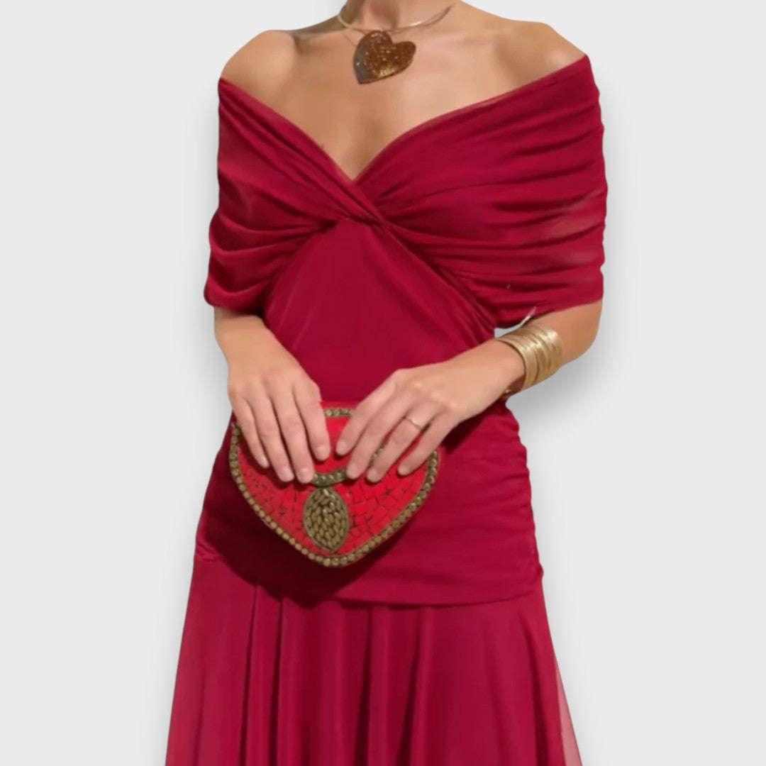 Ayşina | Zarif Uzun Çiçekli Elbise