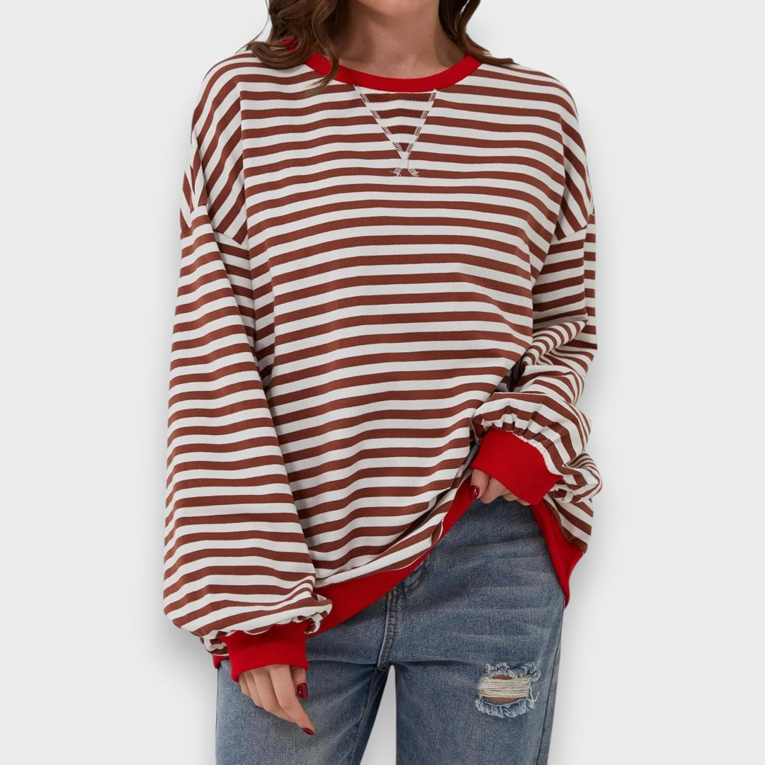 Asude | Pamuk karışımlı çizgili kazak