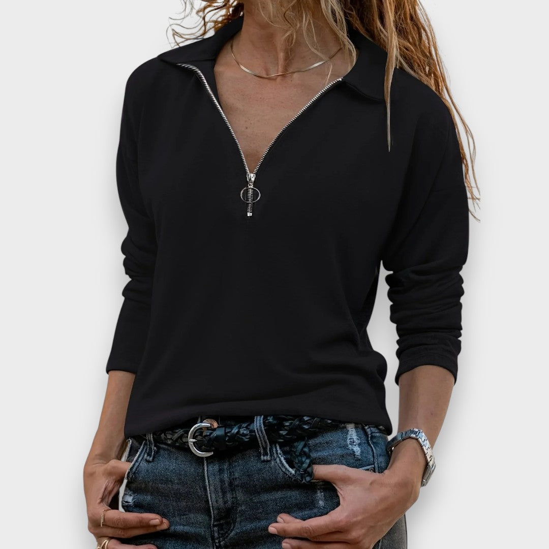 Feride | Fermuar Detaylı Bluz