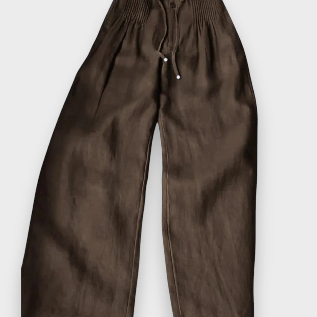 Azra | Pamuk ve keten karışımlı bol paça pantolon