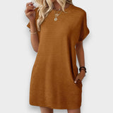 Arminé | Rahat Minimalist Yuvarlak Yaka Yazlık Elbise