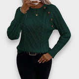 Aysel Su | Düğme Detaylı Örgü Kazak