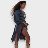 Asmin | Midi Saten Elbise