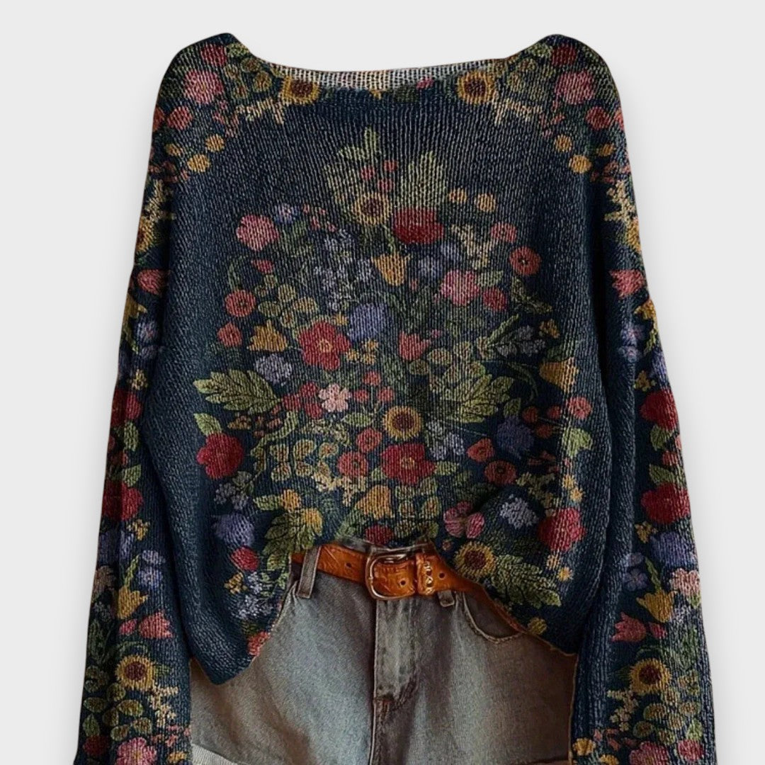 Alevnur | Sonbahar Kış Kadın Vintage Triko – Rahat ve Şık Kazak