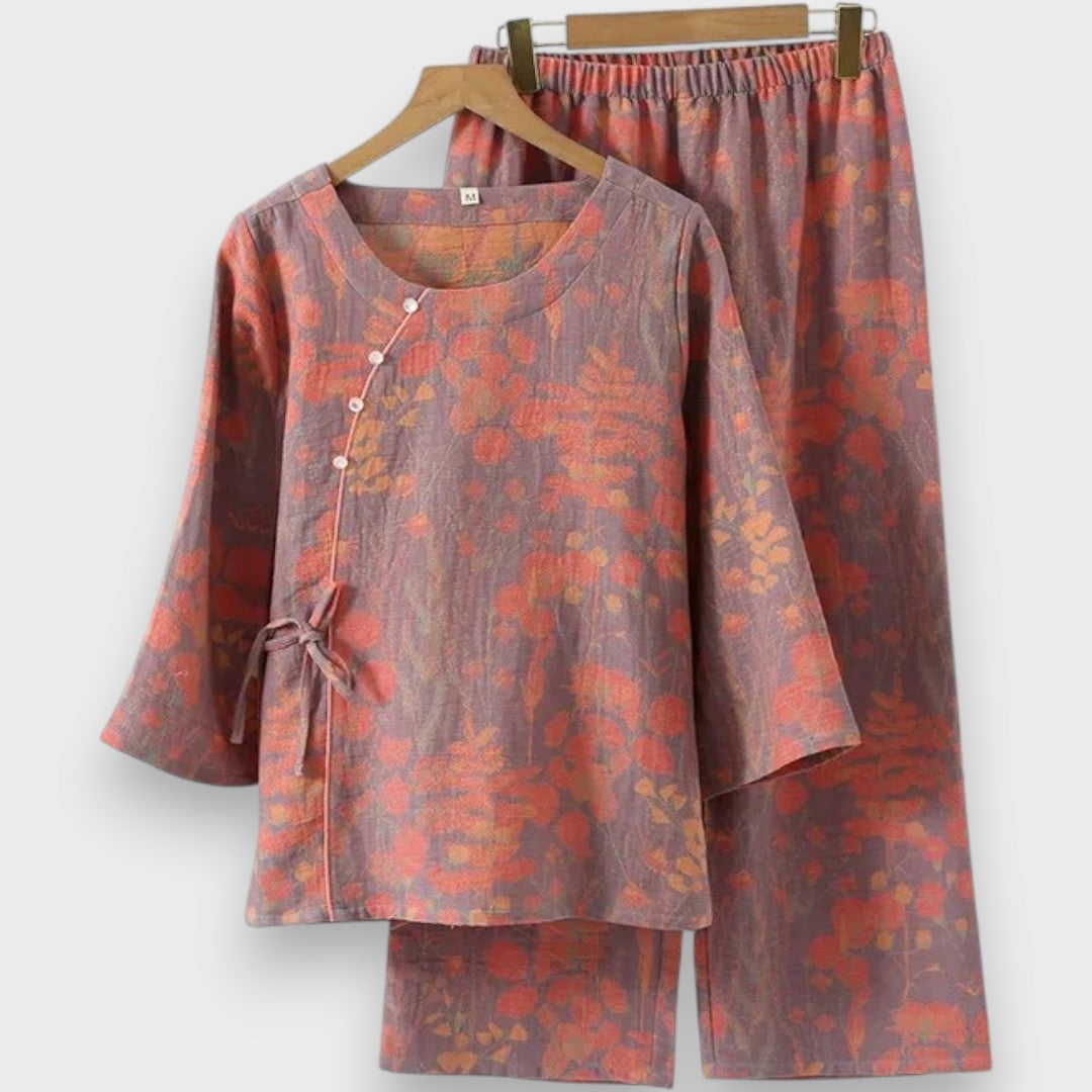 Gülyüz | Vintage Pamuklu Pijama, 3/4 Kollu