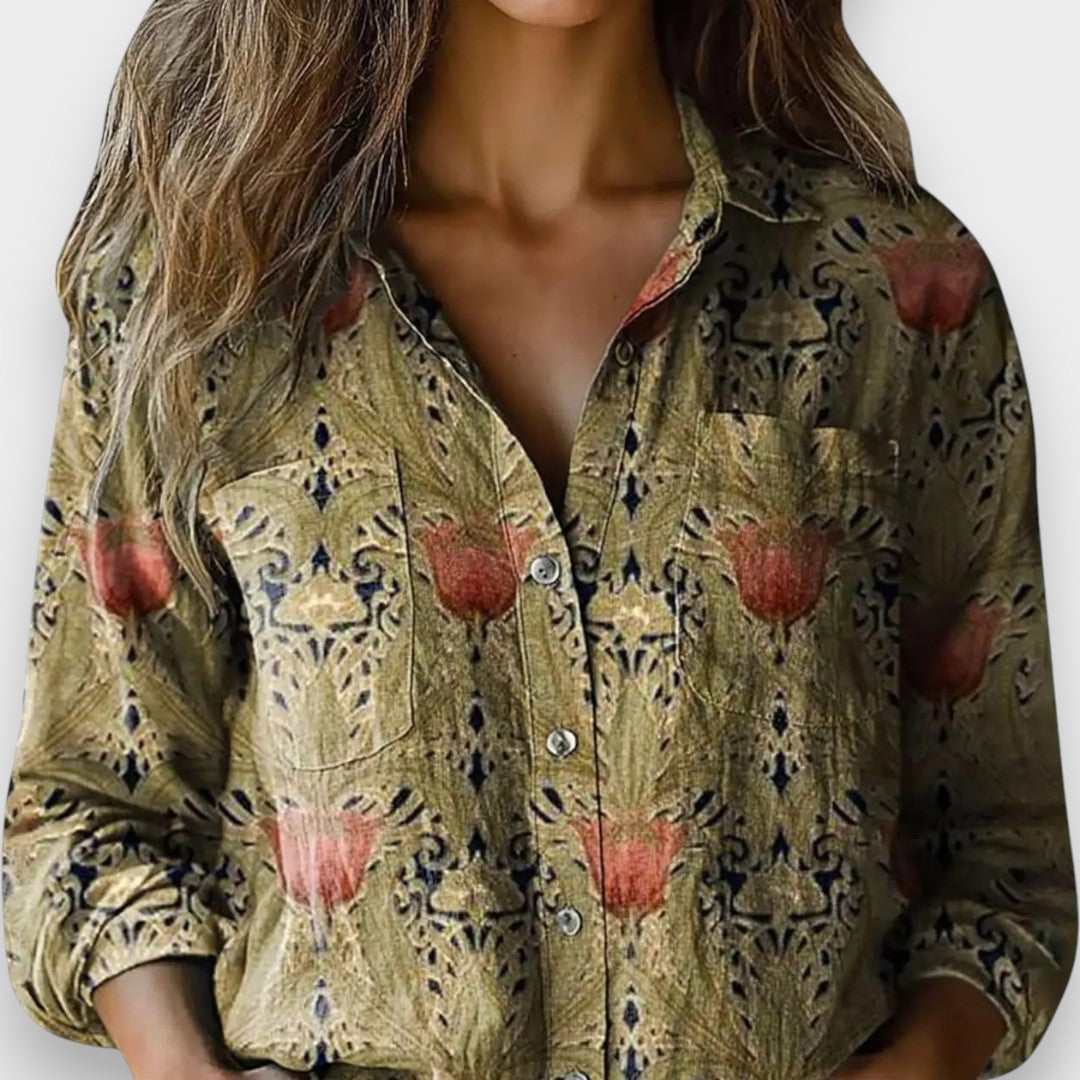 Hande Su | Çiçek Desenli Kadın Gömlek