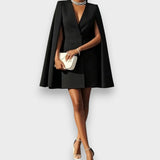 Balım | Kadın takım elbise – çift düğmeli V yaka ofis elbisesi